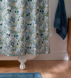 Percale Shower Curtain - Strawberry Fields Slate