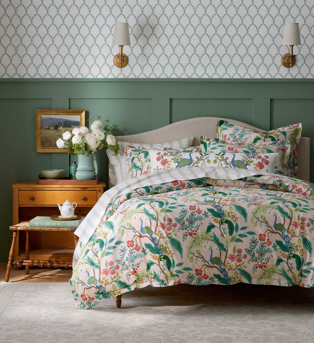 Sateen Duvet Cover - Peacock Blush