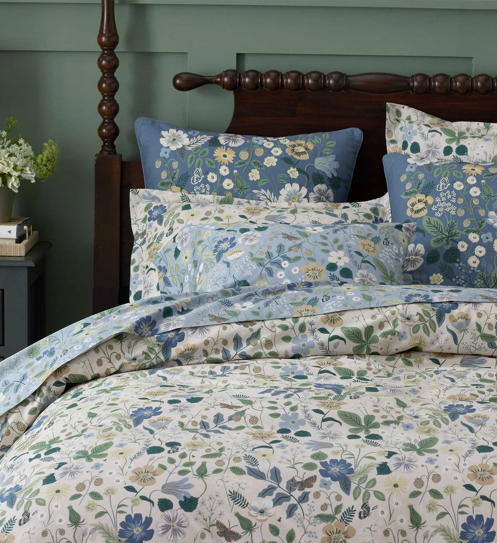 Percale Sheet Set - Strawberry Fields Slate
