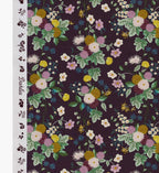 Dahlia Cotton Fabric - Aubergine