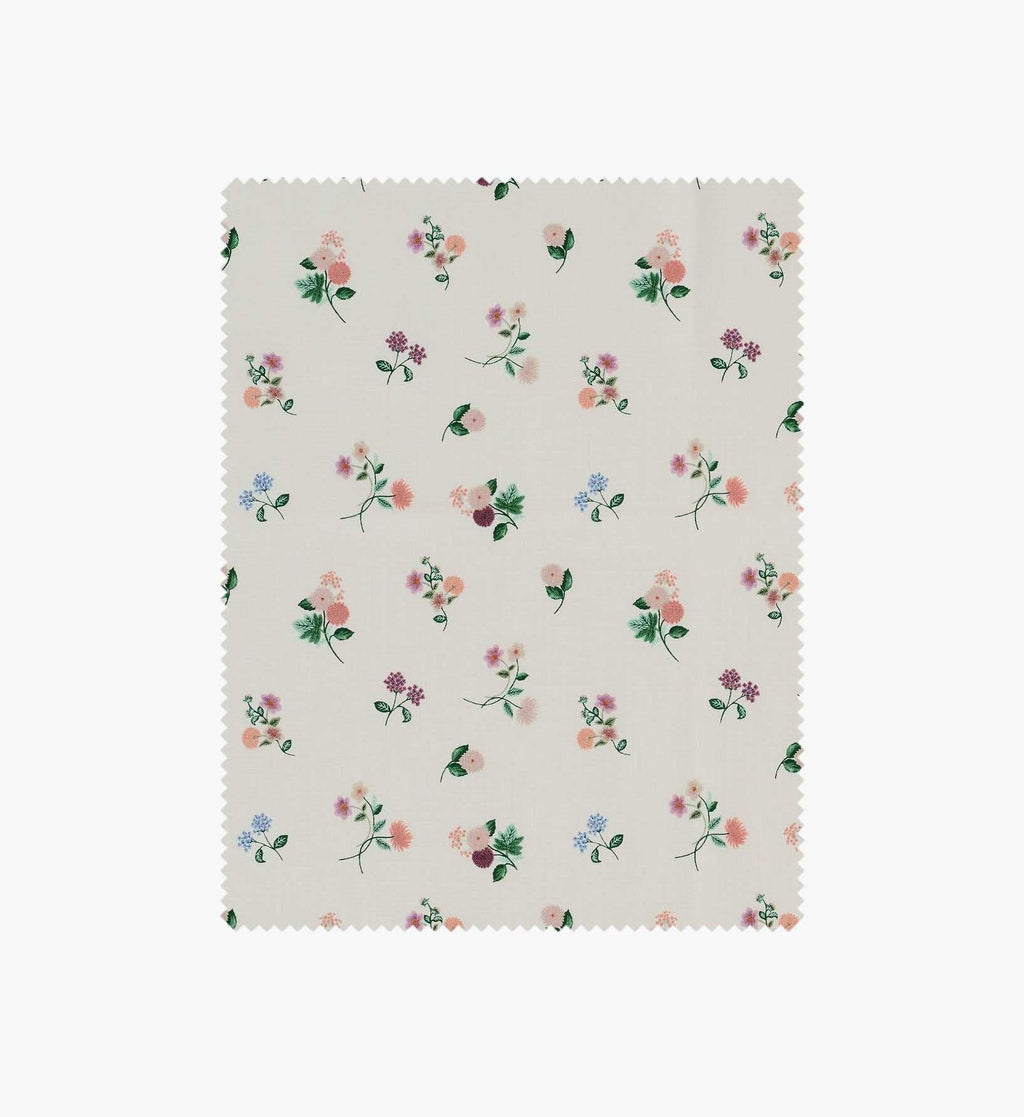 Ditsy Dahlia Cotton Fabric - Cream