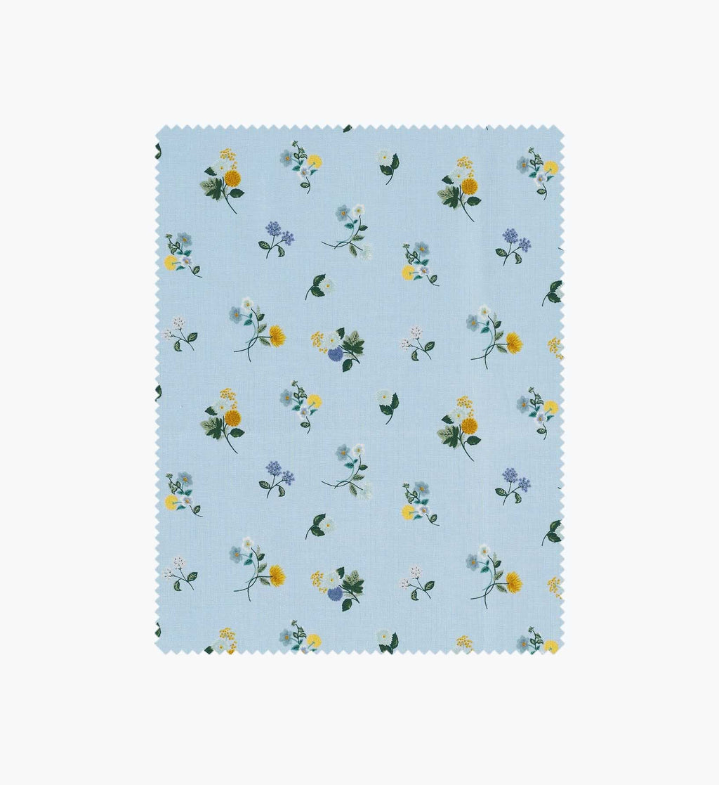 Ditsy Dahlia Cotton Fabric - Blue