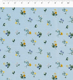 Ditsy Dahlia Cotton Fabric - Blue