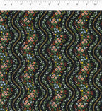 Wildwood Vines Cotton Metallic Fabric - Black
