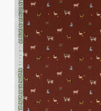 Farm Animals Cotton Fabric - Crimson