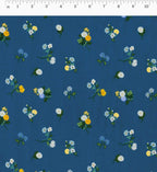 Ditsy Dahlia Rayon Fabric - Navy