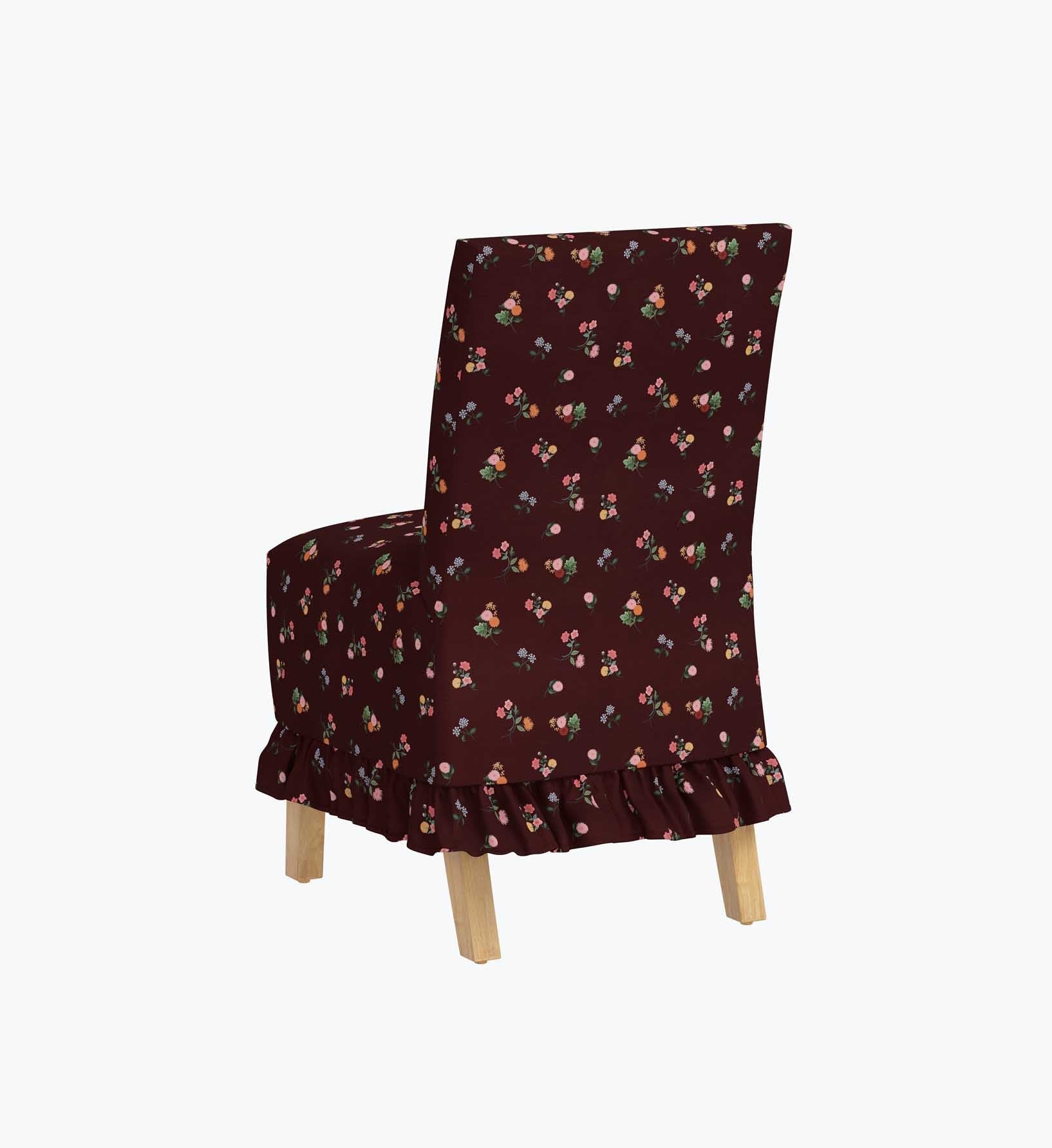 Louise Slipcover Dining Chair - Ditsy Dahlia Burgundy