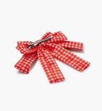 Bow Clip - Gingham Cherries