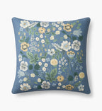 Embroidered Pillow Cover - Strawberry Fields Green