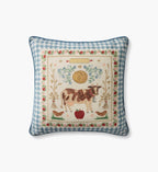 Country Home Embroidered Pillow - Multi