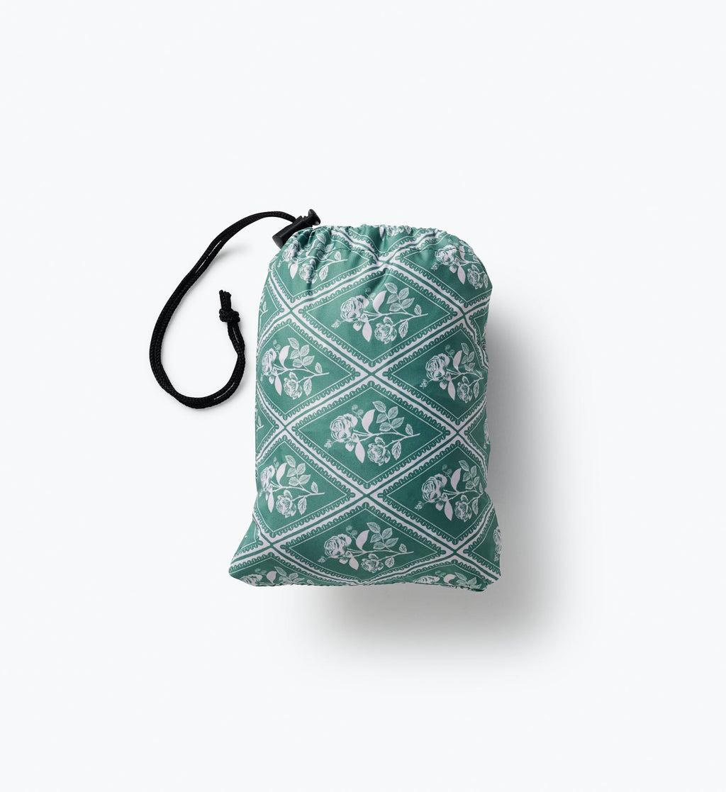 Packable Rain Poncho - Rose Study