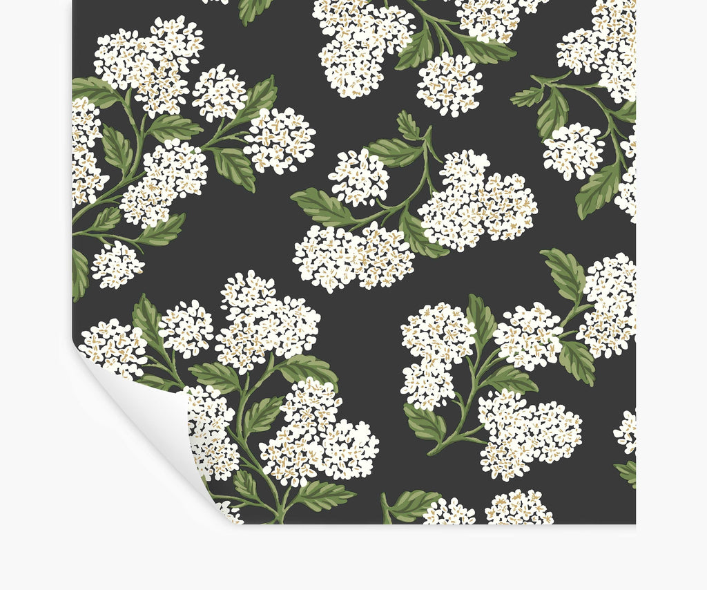 Hydrangea Peel & Stick Wallpaper - Black & White