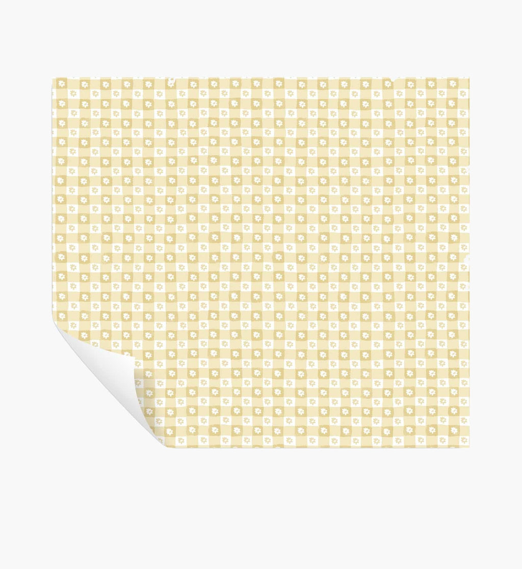 Daisy Gingham Peel & Stick Wallpaper - Gold