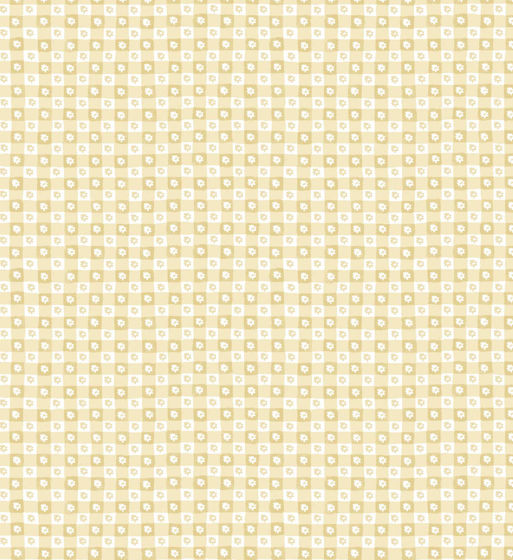 Daisy Gingham Peel & Stick Wallpaper - Gold