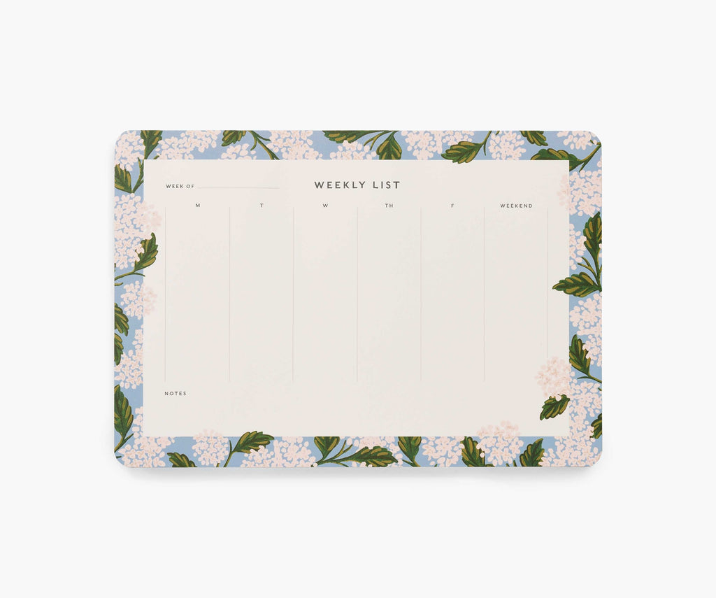 Weekly Desk Pad - Hydrangea