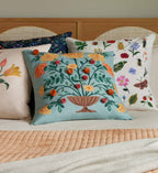 Curio Embroidered Pillow - White