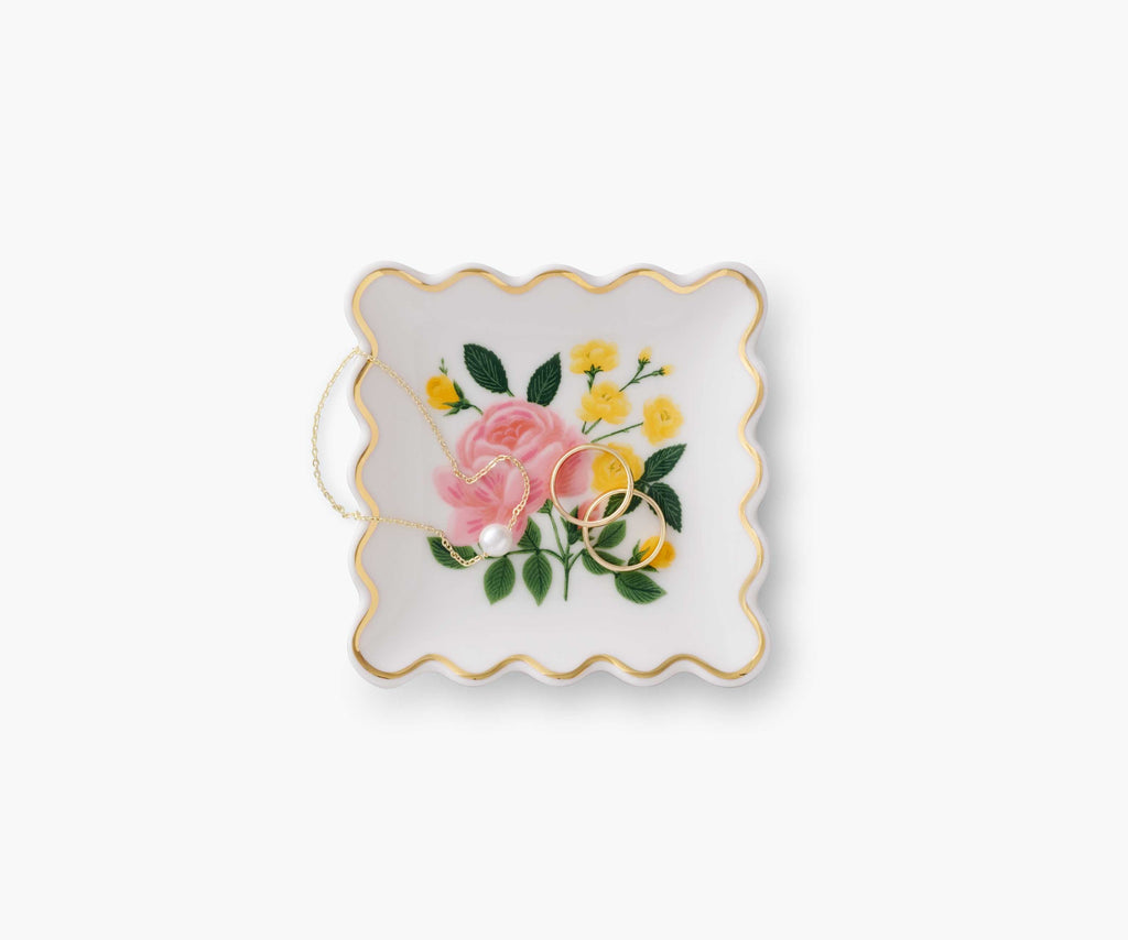 Porcelain Ring Dish - Roses