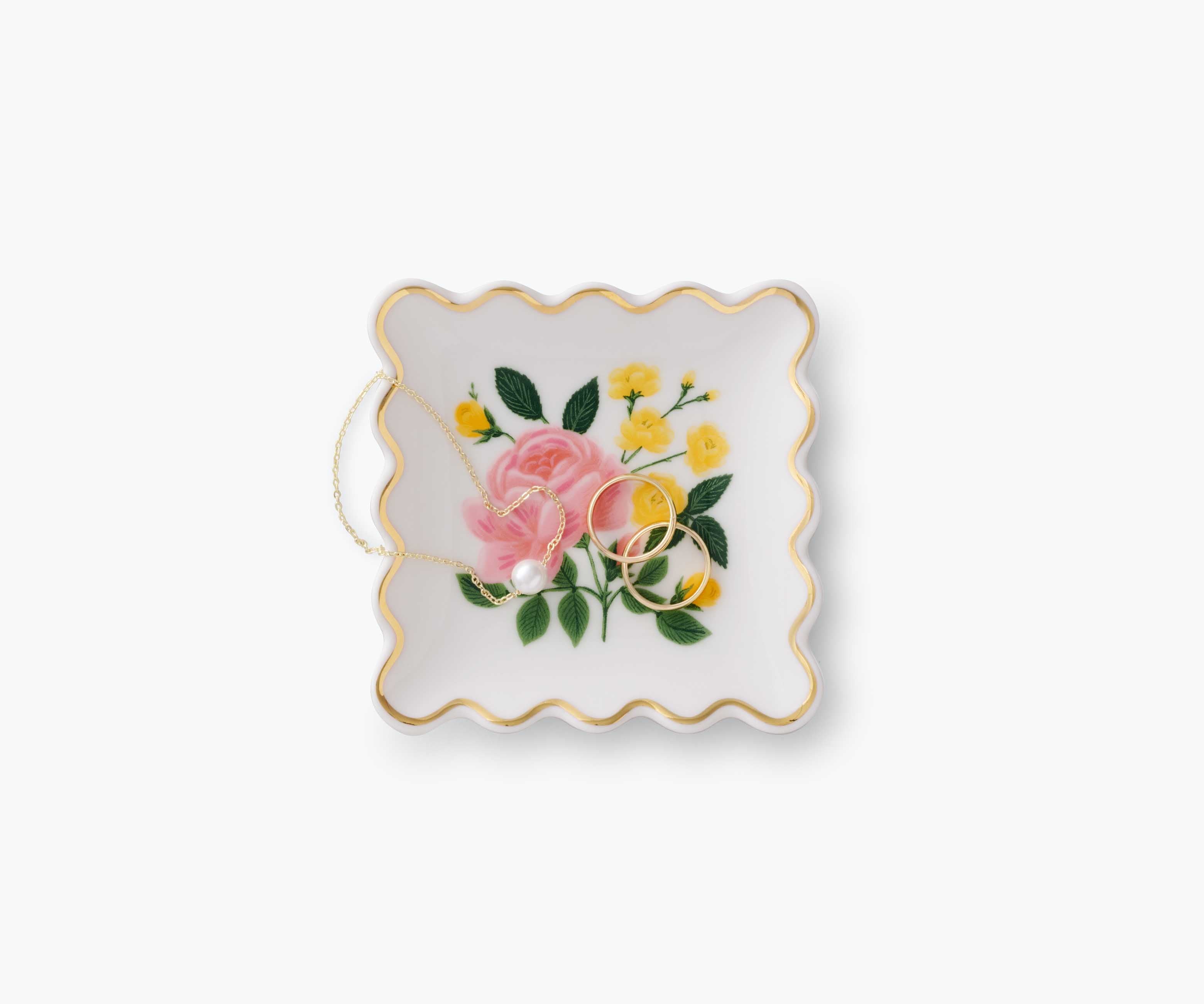 Porcelain Ring Dish - Roses