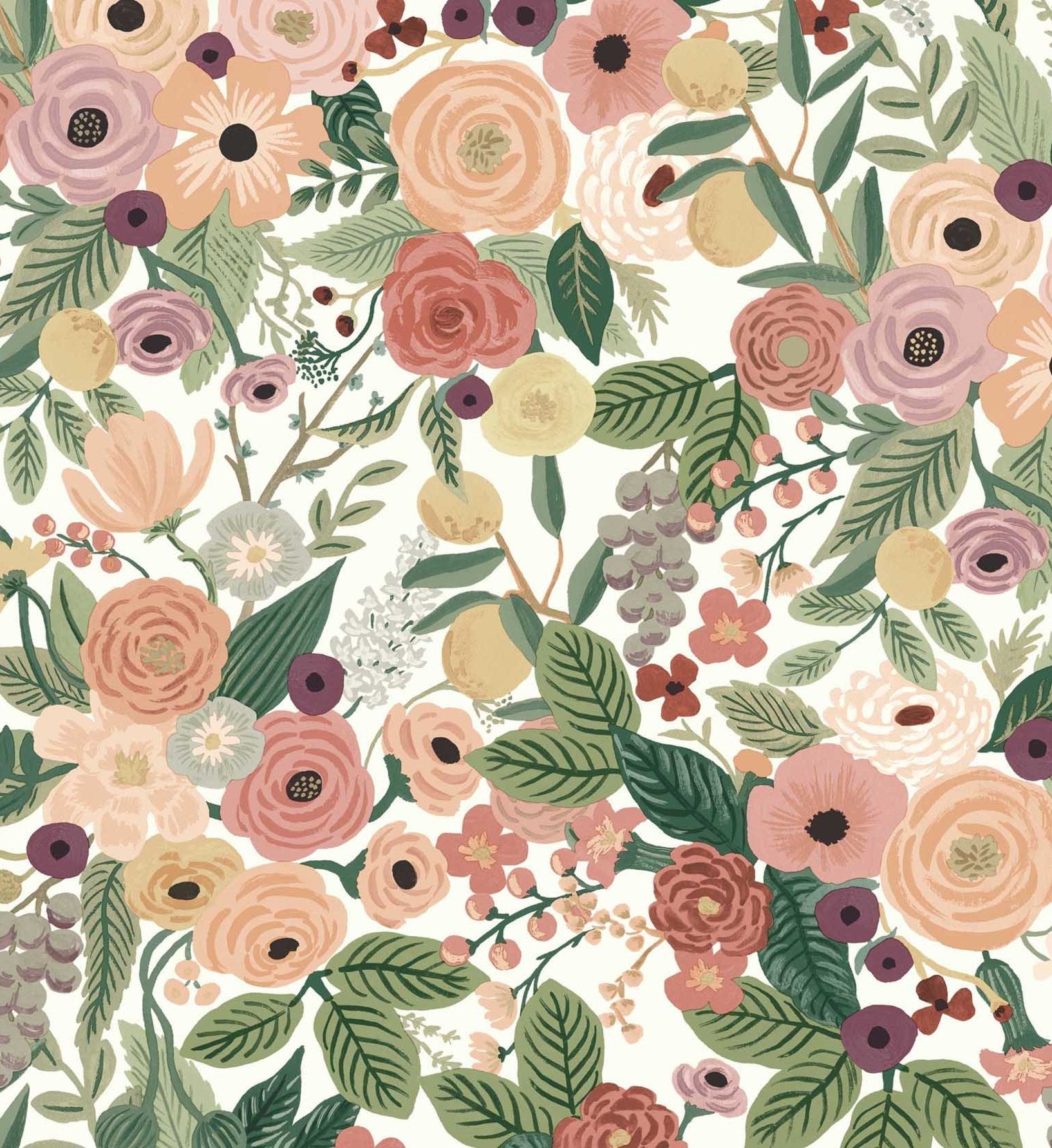 Garden Party Peel & Stick Wallpaper - Burgundy Multi